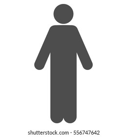 Male vector icon. Flat gray symbol. Pictogram is isolated on a white background. Designed for web and software interfaces.