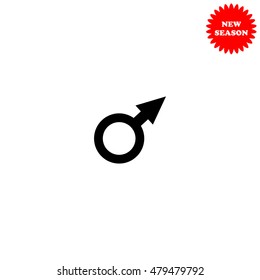 Male vector icon isolated on white background.