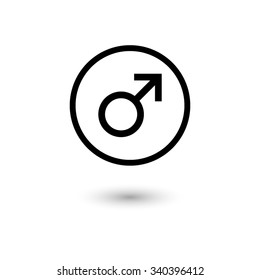 Male - vector icon with shadow
