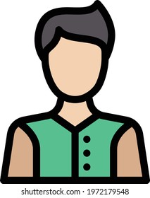 male vector line colour icon
