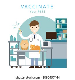 Male Veterinarian Vaccinate Pets