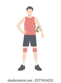 male volleyball player vector illustration