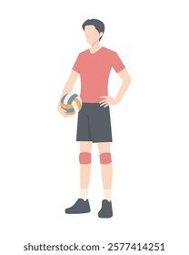 male volleyball player vector illustration	
