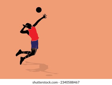 Male volleyball players in various poses Isolated vector silhouettes, team sport and beach volleyball