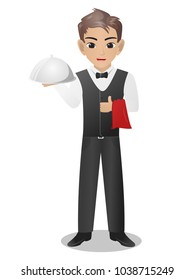 Male Waiter Serving Food