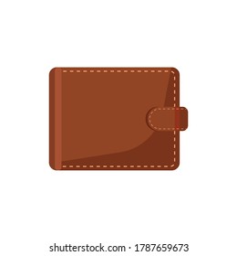 Male wallet icon in flat design. Pouch on an isolated white background. Vector stock illustration.