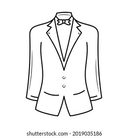 Male Wedding dress vector illustration with simple hand drawn sketching style