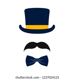 Male wedding photo booth props vector
