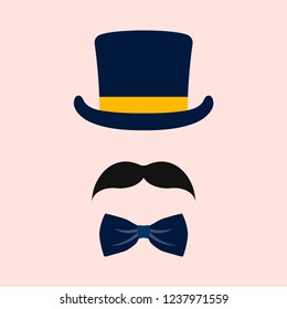 Male wedding photo booth props vector