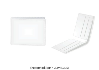 Male white wallet. vector illustration