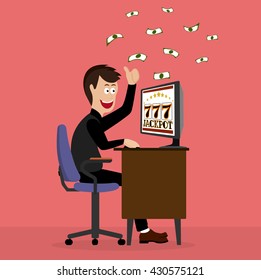 male winner of an online casino