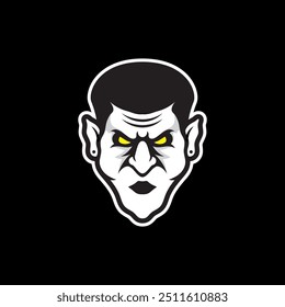 male witch scary logo  design vector