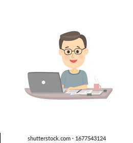 Male work to home vector