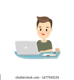 Male work to home vector