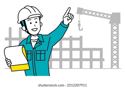 Trabajador masculino dando instrucciones mientras mira los documentos en un sitio de construcción