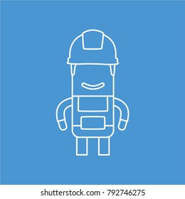 Male worker icon, vector illustration design. Construction characters collection.