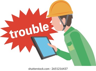 A male worker panics when a problem occurs