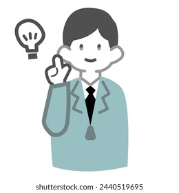Male worker pointing at the points