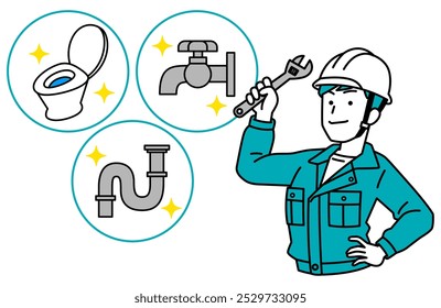 Trabalhador masculino resolvendo problemas de encanamento