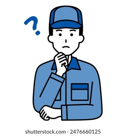 Trabajador masculino pensando en ideas