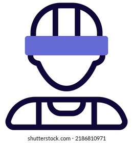 Male worker wearing safety helmet