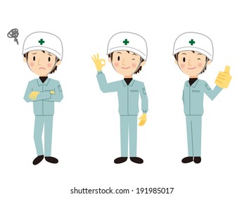 Male workers are coming to work clothes