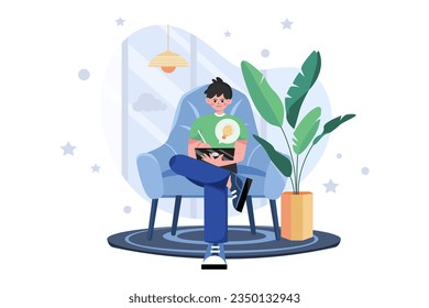 Male Working On The Creative Idea On A Tablet