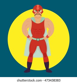 Male Wrestler in red costume