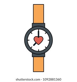 male wristwatch with heart accessory