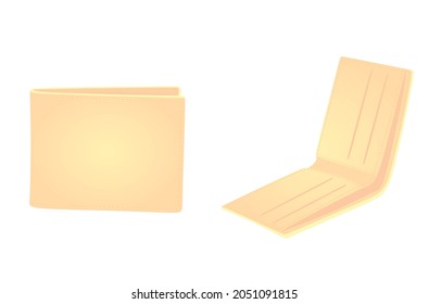 Male yellow wallet. vector illustration