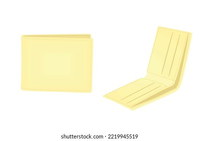 Male yellow wallet. vector illustration