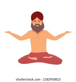 Male yogi icon cartoon vector. Indian man. Calm people