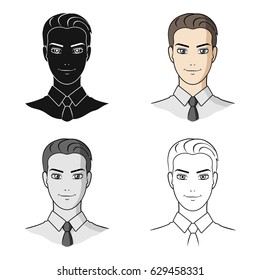 Male male. A young man. A man with a stylish hairstyle.Avatar and face single icon in cartoon style vector symbol stock illustration.