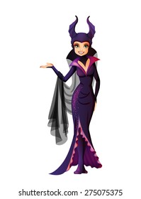 Maleficent cartoon character isolated