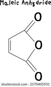 Maleic Anhydride,chemical structure of Maleic Anhydride illustration on transparency background