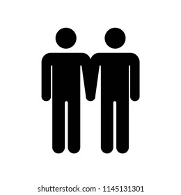 Males couple icon vector icon. Simple element illustration. Males couple symbol design. Can be used for web and mobile.