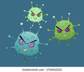 Malevolent cartoon virus infecting the human body