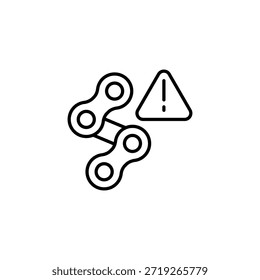 Malfunction Chain Symbol With Triangle Hazard Outline