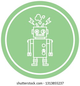 Kreissymbol eines nicht funktionierenden Roboters