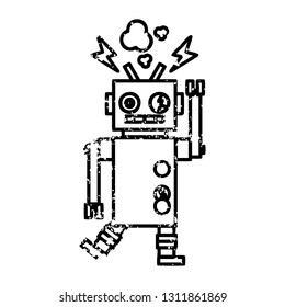 símbolo de icono deteriorado del robot