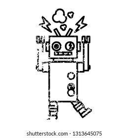 símbolo de icono deteriorado del robot