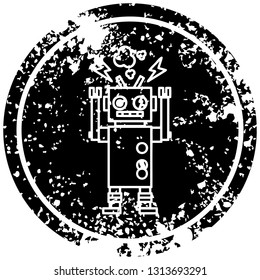 símbolo de icono deteriorado del robot