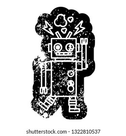 malfunctioning robot distressed icon symbol
