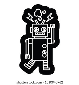 malfunctioning robot icon symbol