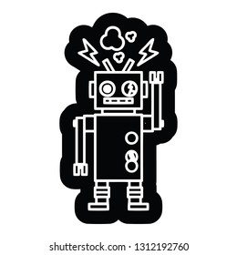 malfunctioning robot icon symbol