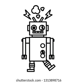 símbolo del icono del robot que no funciona correctamente