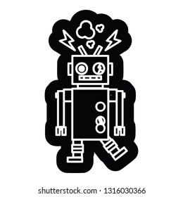 símbolo del icono del robot que no funciona correctamente
