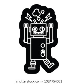 símbolo del icono del robot que no funciona correctamente