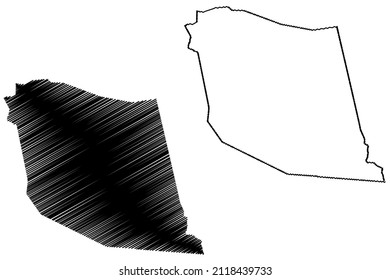 Malhada de Pedras municipality (Bahia state, Municipalities of Brazil, Federative Republic of Brazil) map vector illustration, scribble sketch Malhada de Pedras map
