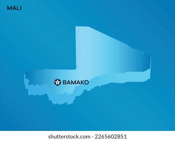 Mali 3D Isometric map with Capital Mark Bamako Vector Illustration Design